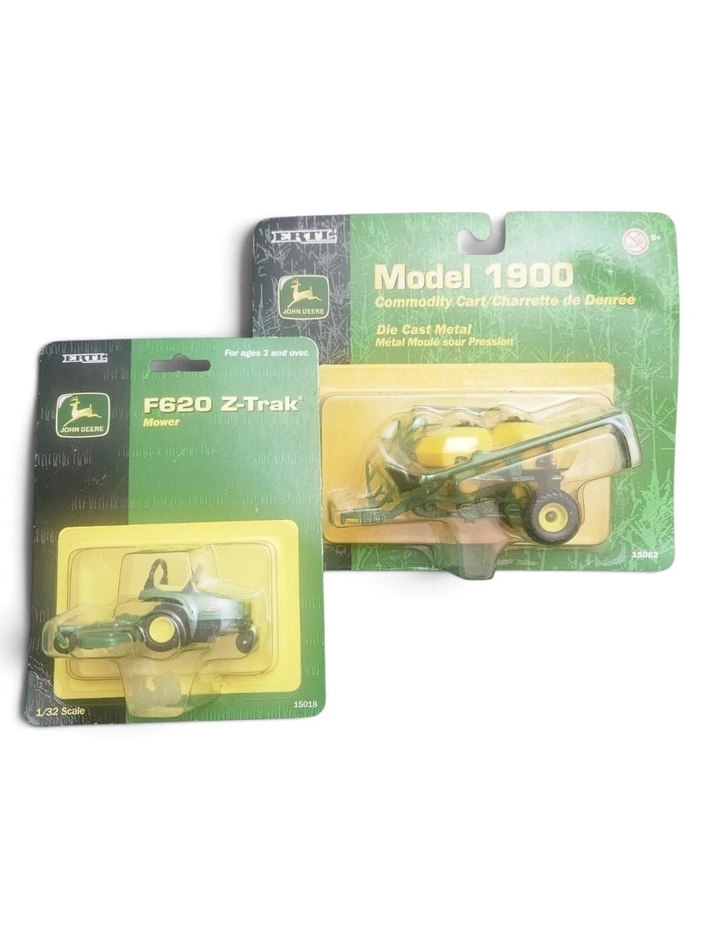 John Deere Die-Cast Toy Set | 1900 Commodity Cart & F620 Z-Trak Mower